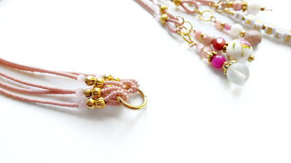 Pink and Gold Beaded Bible Bookmark