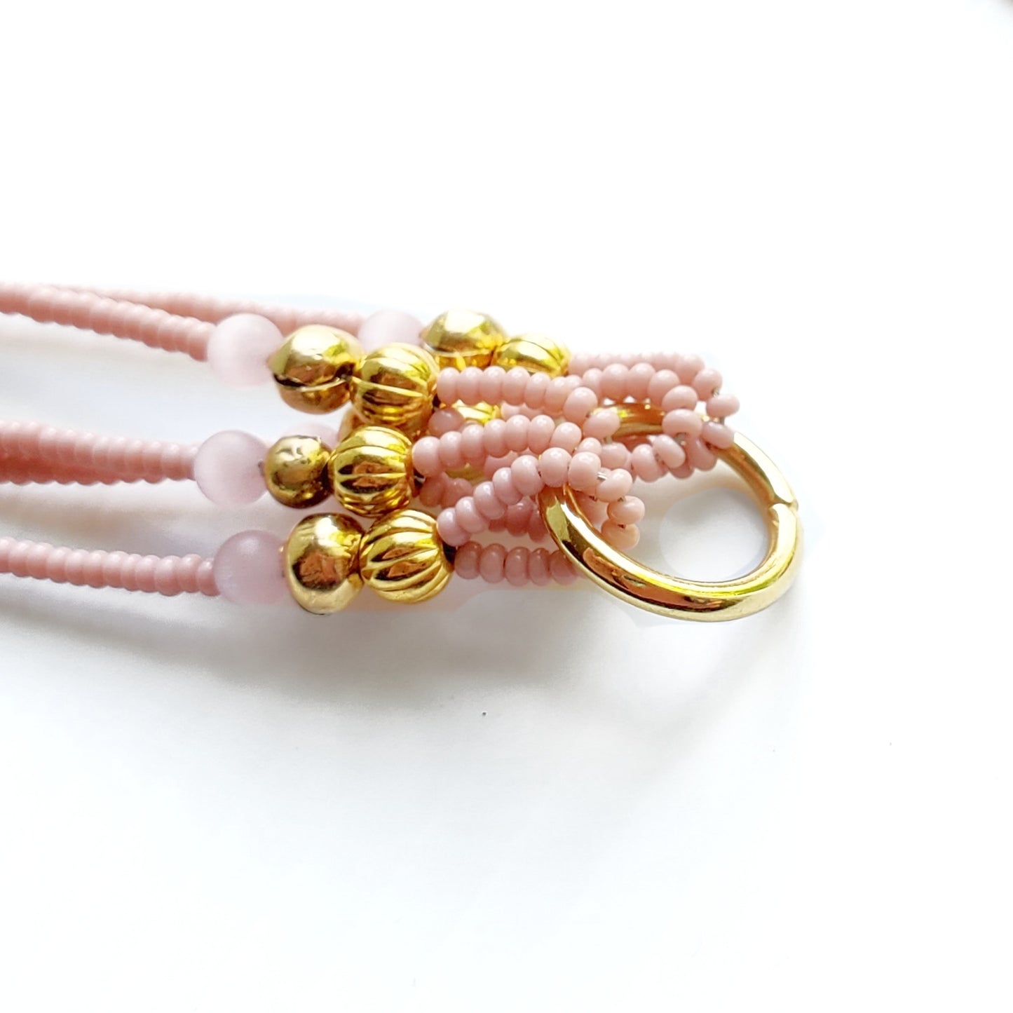 Pink and Gold Beaded Bible Bookmark