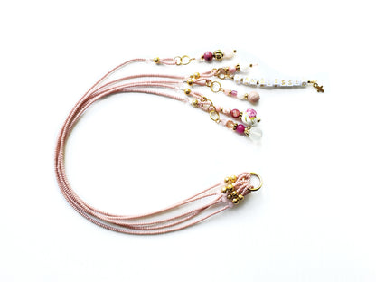 Pink and Gold Beaded Bible Bookmark