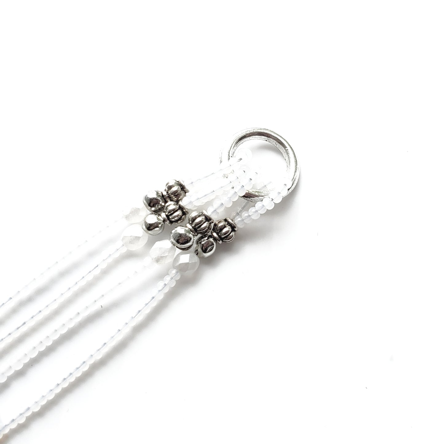 Soft White and Silver Beaded Bible Bookmark