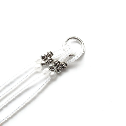 Soft White and Silver Beaded Bible Bookmark