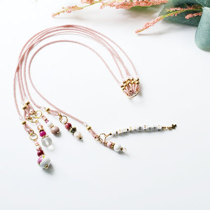 Pink and Gold Beaded Bible Bookmark