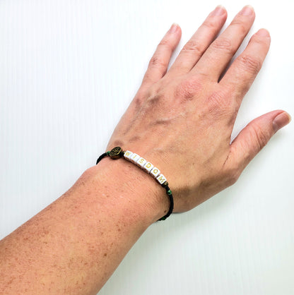 Wisdom Tree of Life Single Strand Beaded Bracelet for women