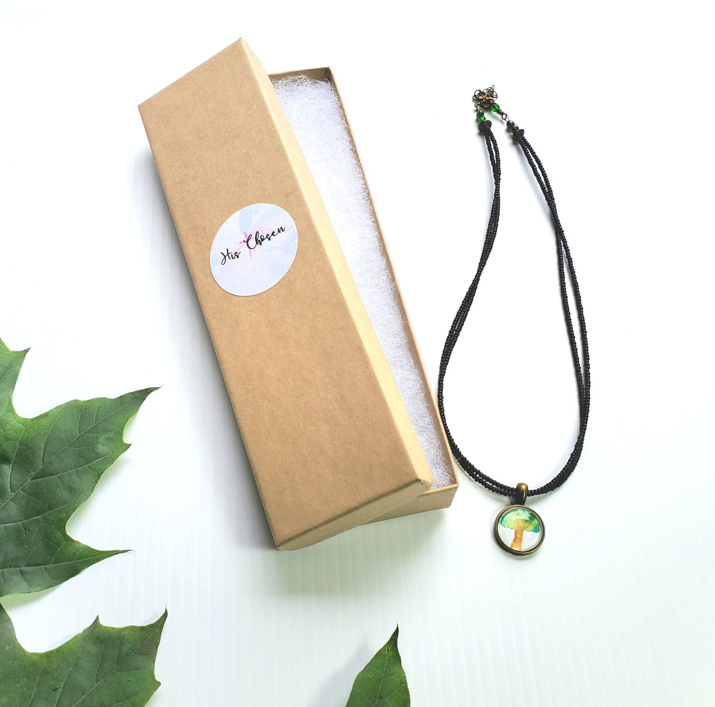 Tree of Life Beach Glass Pendant Necklace