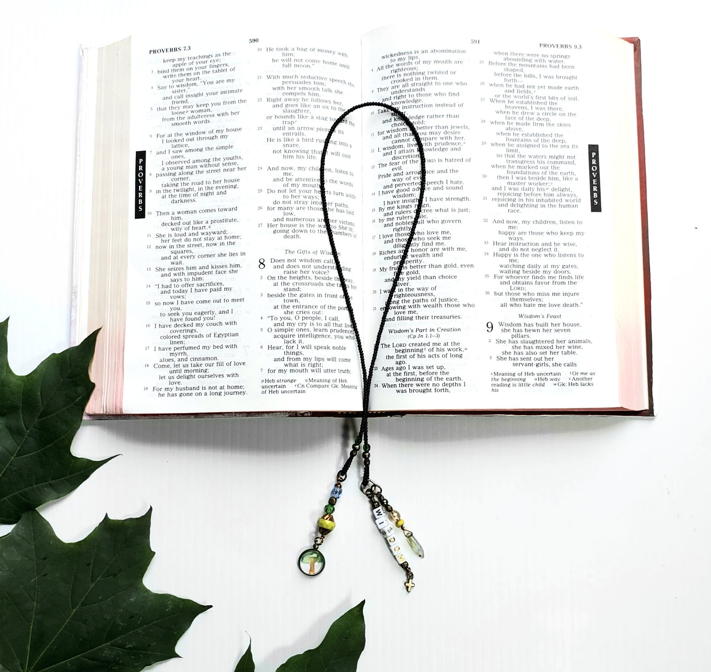 Wisdom Tree of Life Single Strand Beaded Bookmark