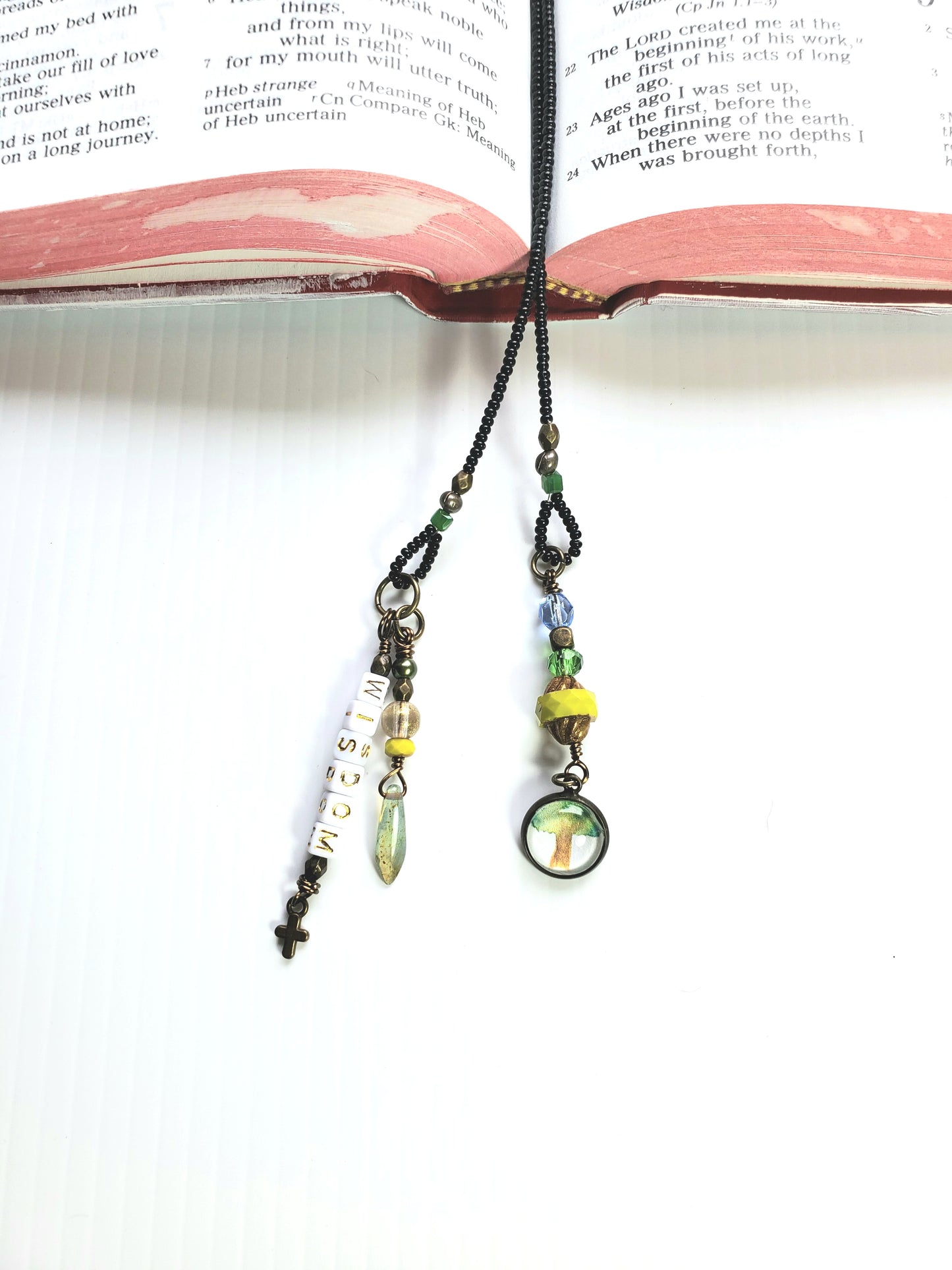 Wisdom Tree of Life 2-Strand Beaded Bookmark