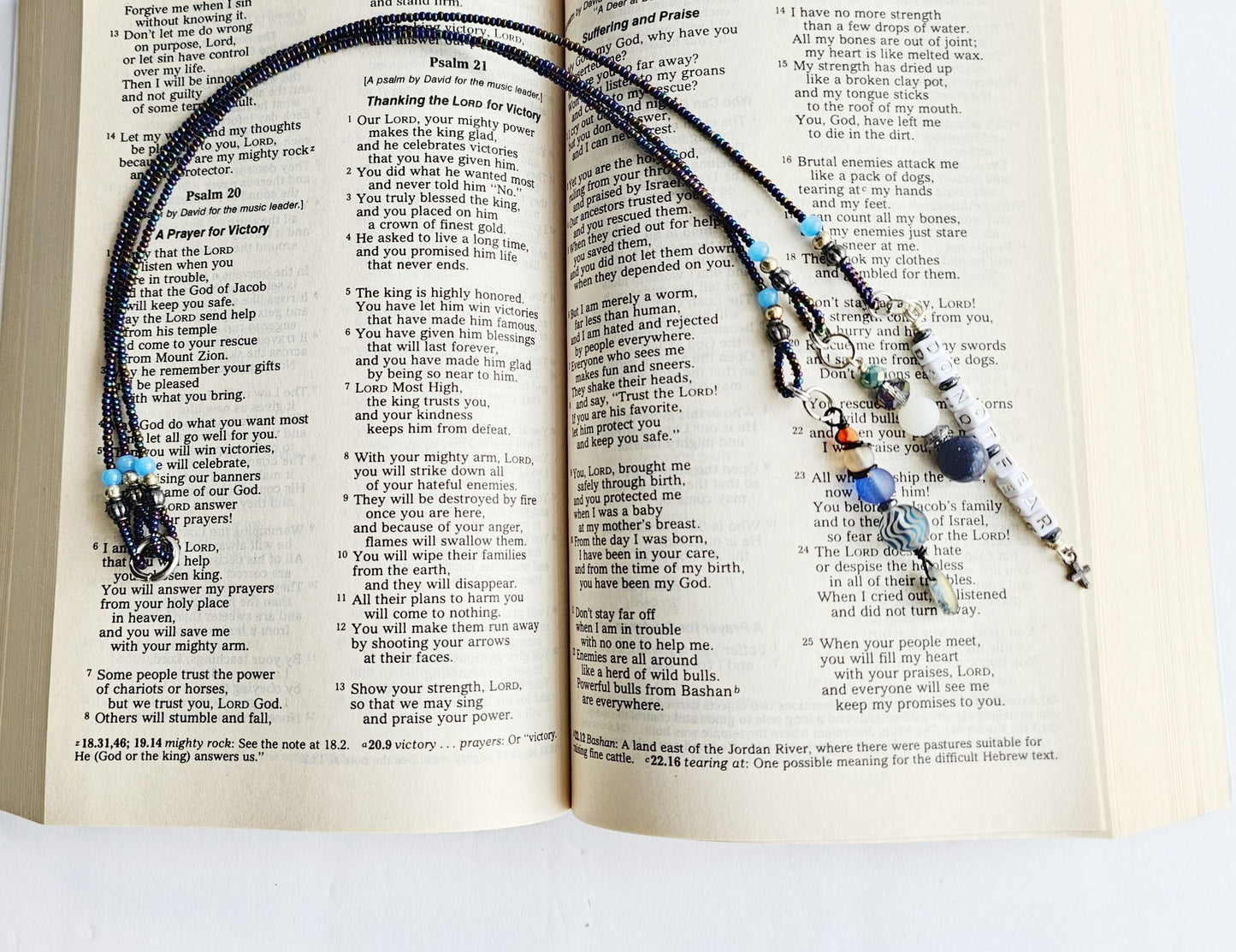 Fighting Fear 2-Strand Beaded Bookmark