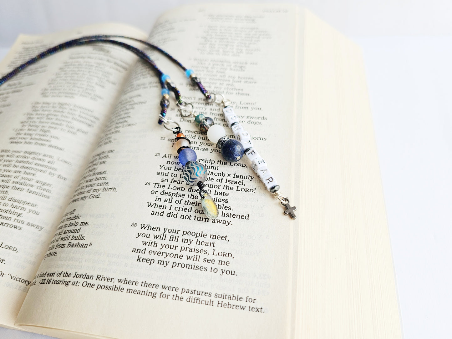 Fighting Fear 2-Strand Beaded Bookmark