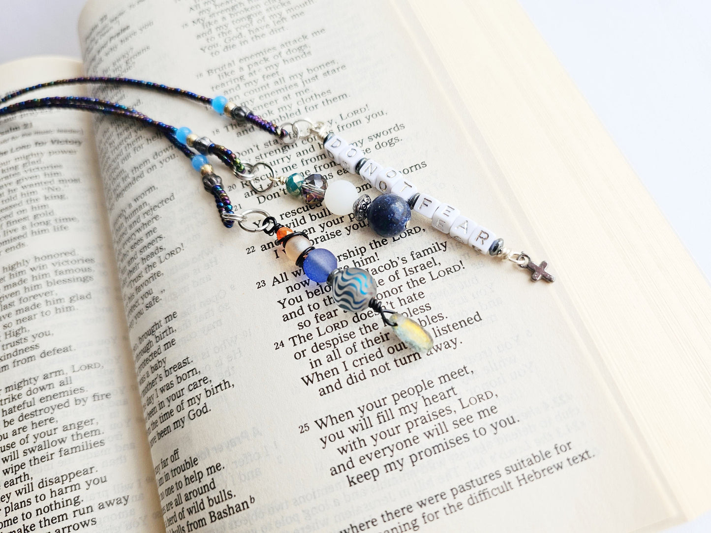 Fighting Fear 2-Strand Beaded Bookmark