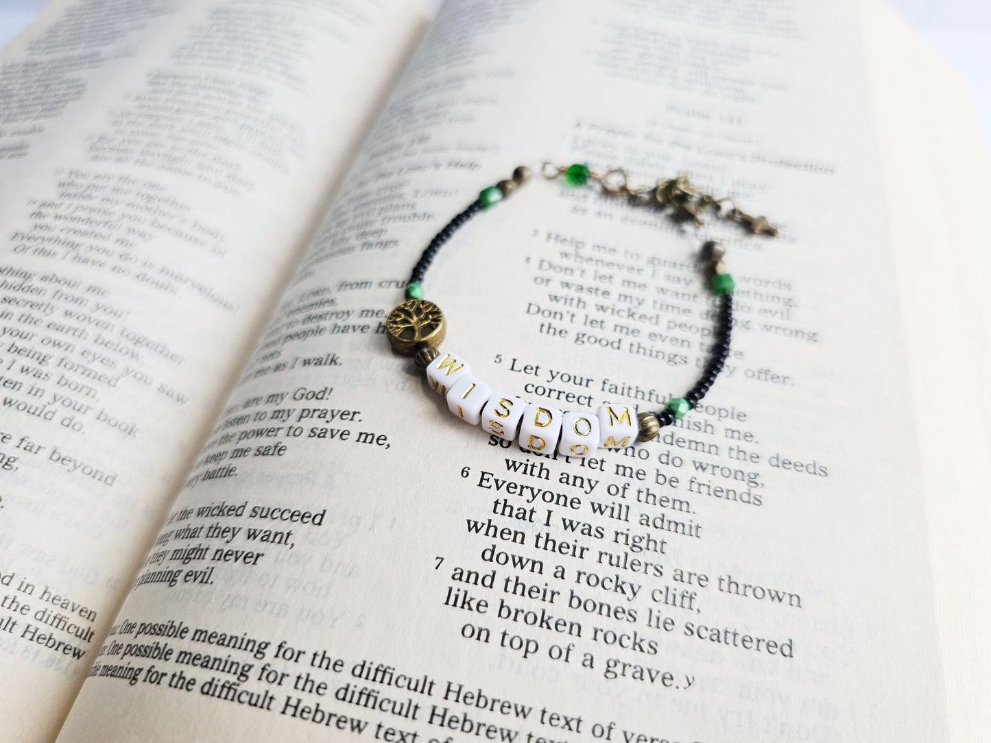 Wisdom Tree of Life Single Strand Beaded Bracelet for women
