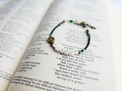 Wisdom Tree of Life Single Strand Beaded Bracelet for women