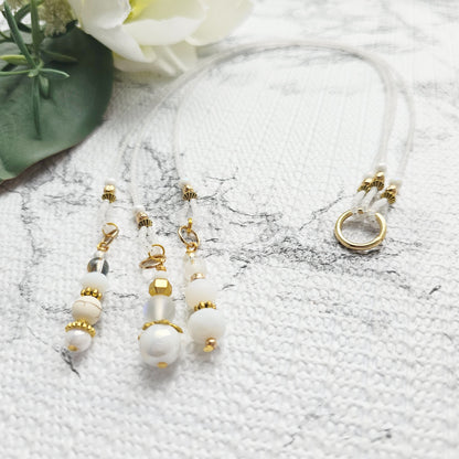 Soft White and Gold Beaded Bible Bookmark