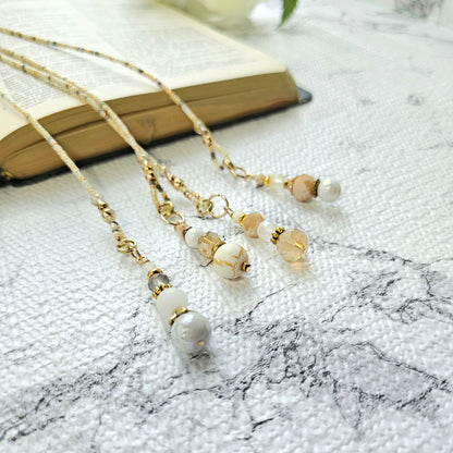 Neutral Mix and Gold Beaded Bible Bookmark