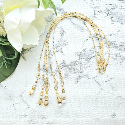 Neutral Mix and Gold Beaded Bible Bookmark