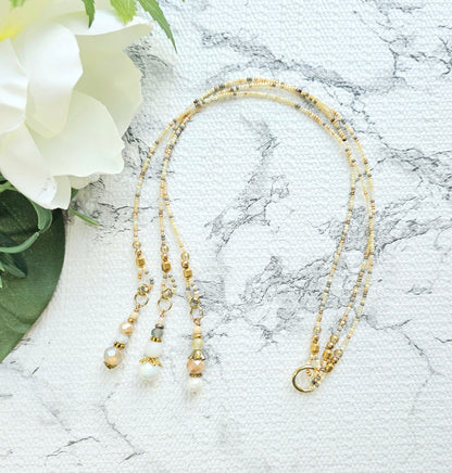 Neutral Mix and Gold Beaded Bible Bookmark