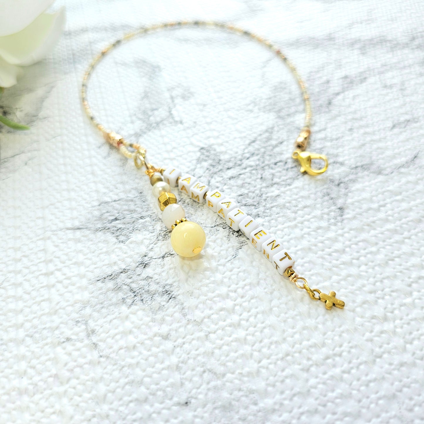 Neutral Mix and Gold Beaded Bible Bookmark