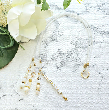 Neutral Mix and Gold Beaded Bible Bookmark