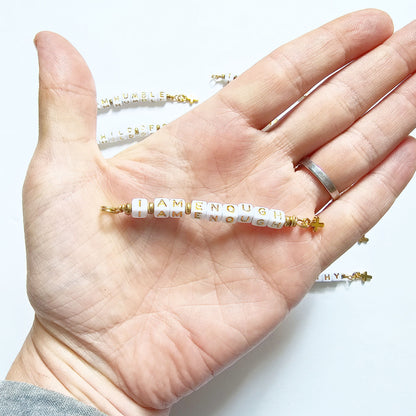 Pink and Gold Beaded Bible Bookmark