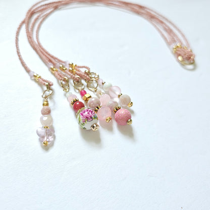 Pink and Gold Beaded Bible Bookmark
