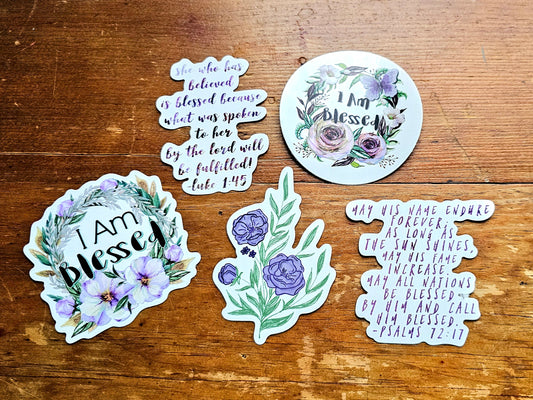 I Am Blessed Vinyl Sticker Set of 5