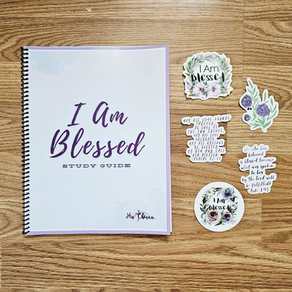 I Am Blessed Bible Study Guide - Beatitudes Women's group workbook, Matthew 5 New Testament, Christian study set, spiral bound study journal