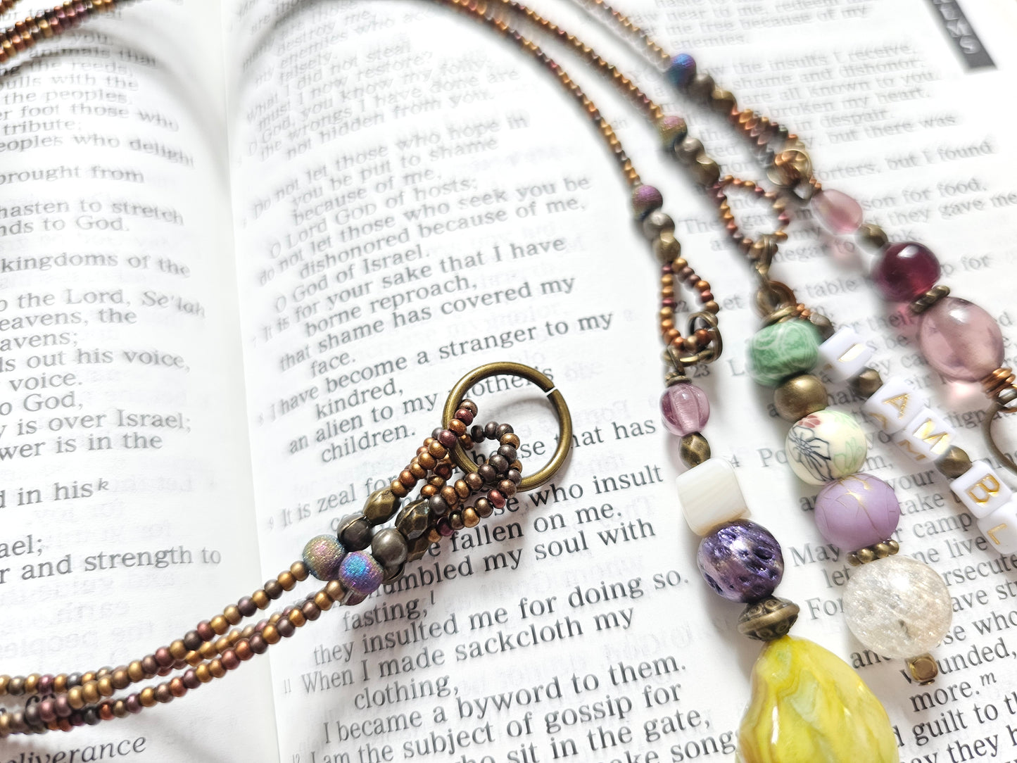 I Am Blessed 3-Strand Beaded Bible Bookmark