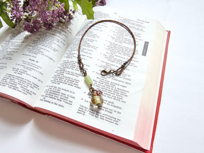 I Am Blessed Half-Strand Clip-on Beaded Bookmark