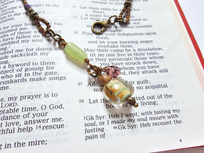 I Am Blessed Half-Strand Clip-on Beaded Bookmark