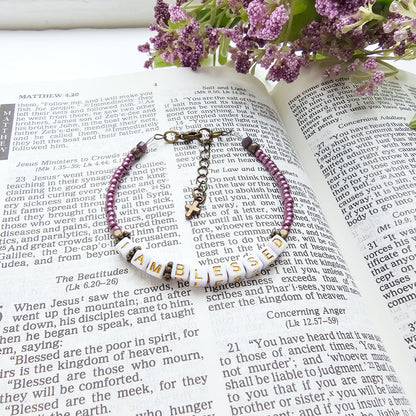 I Am Blessed Single Strand Bracelet - stackable arm jewelry for women