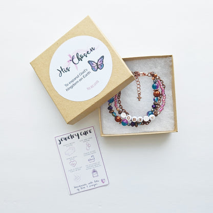 I Am Worthy 3-Strand Bracelet - stackable arm jewelry for women