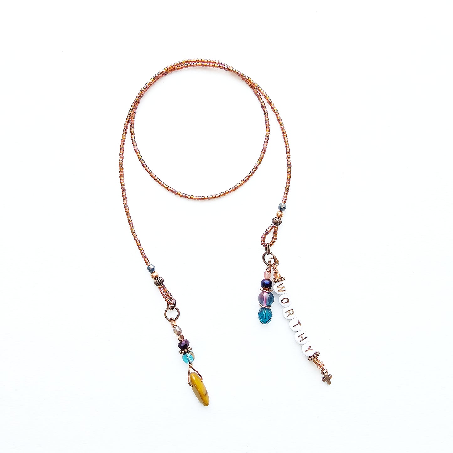 I Am Worthy Single Strand Beaded Bible Bookmark