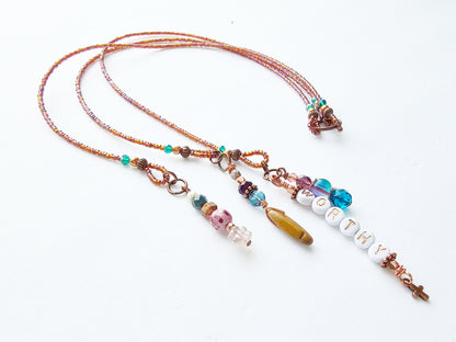 I Am Worthy 3-Strand Beaded Bible Bookmark