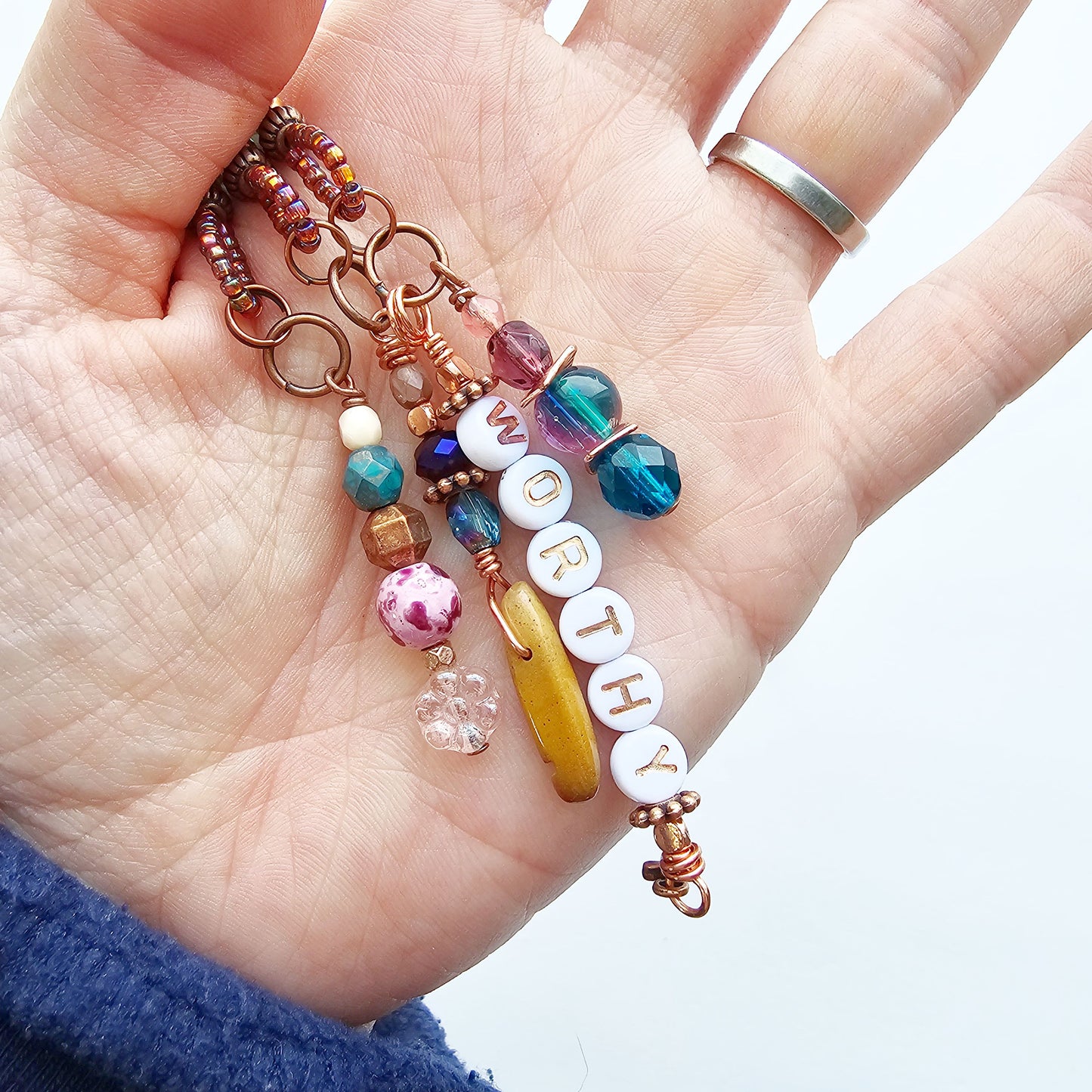 I Am Worthy 3-Strand Beaded Bible Bookmark