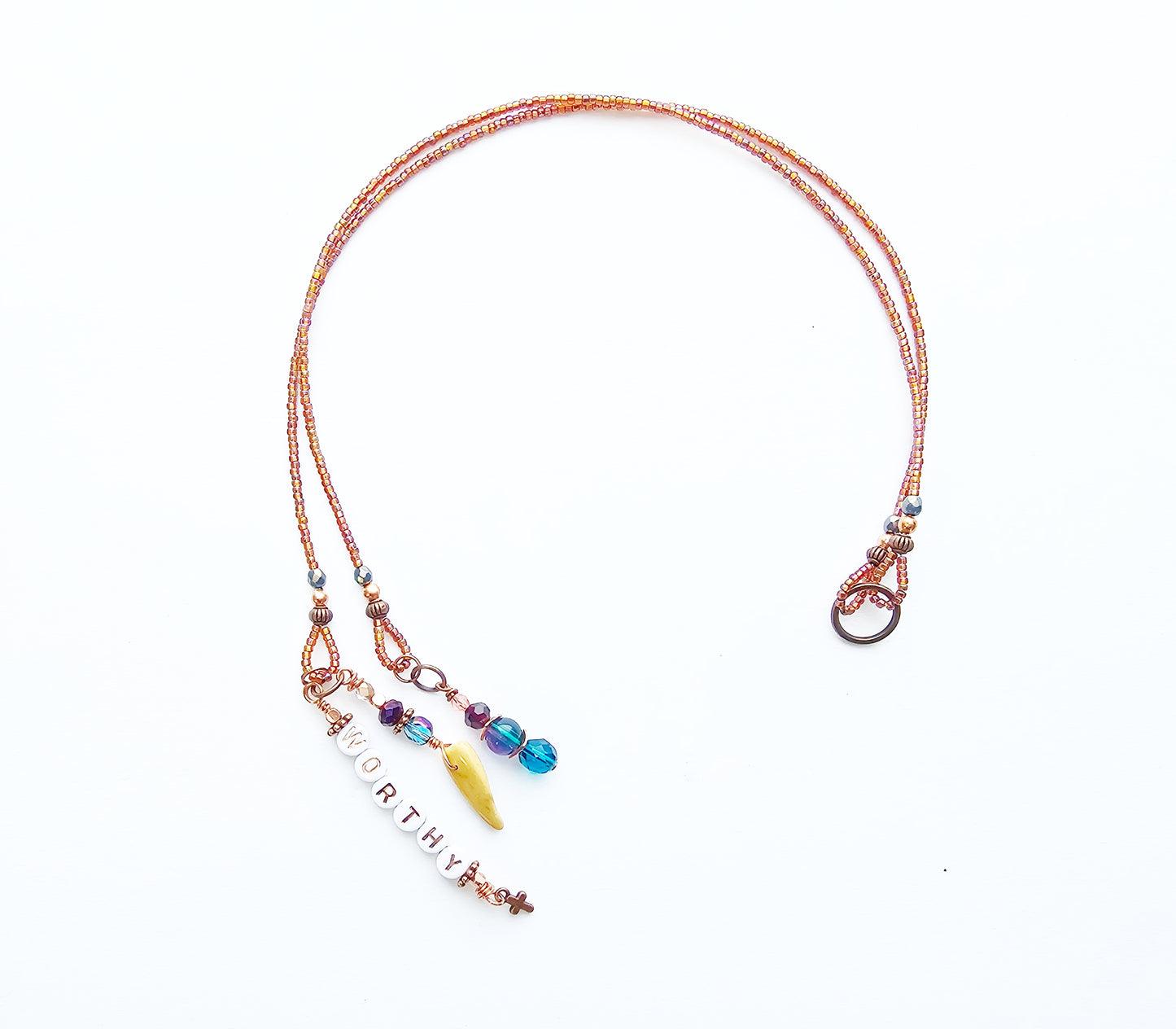 I Am Worthy 2-Strand Beaded Bible Bookmark