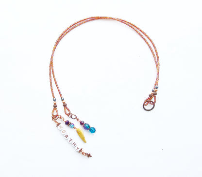 I Am Worthy 2-Strand Beaded Bible Bookmark