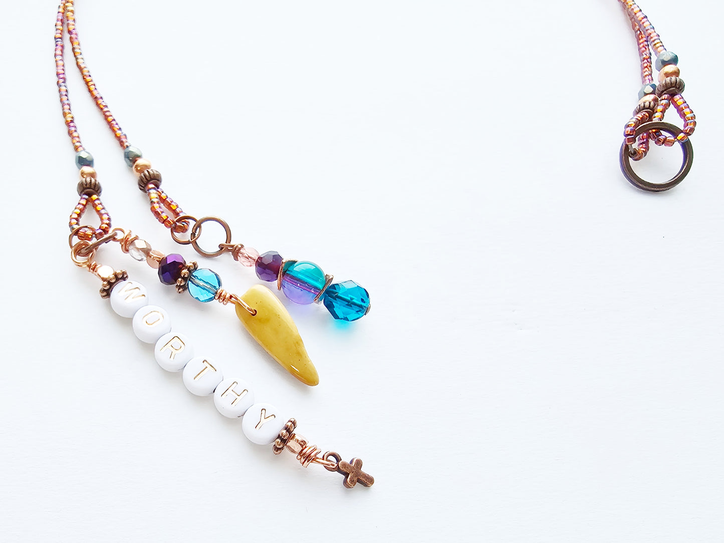 I Am Worthy 2-Strand Beaded Bible Bookmark