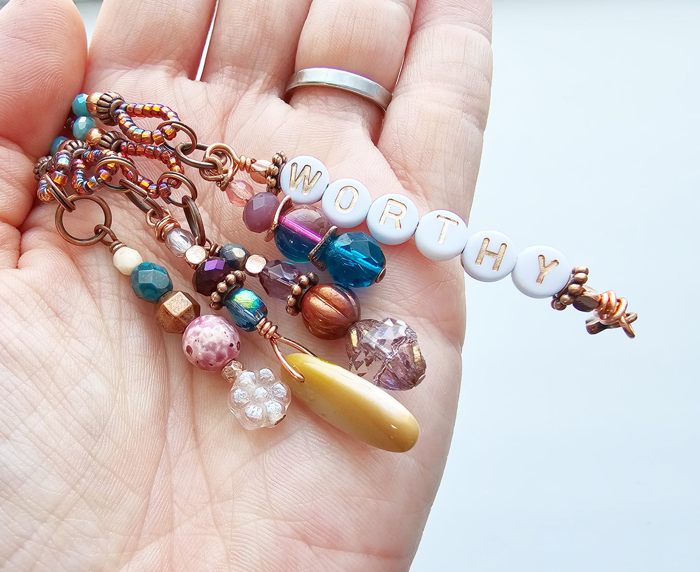 I Am Worthy 4-strand Beaded Bible Bookmark