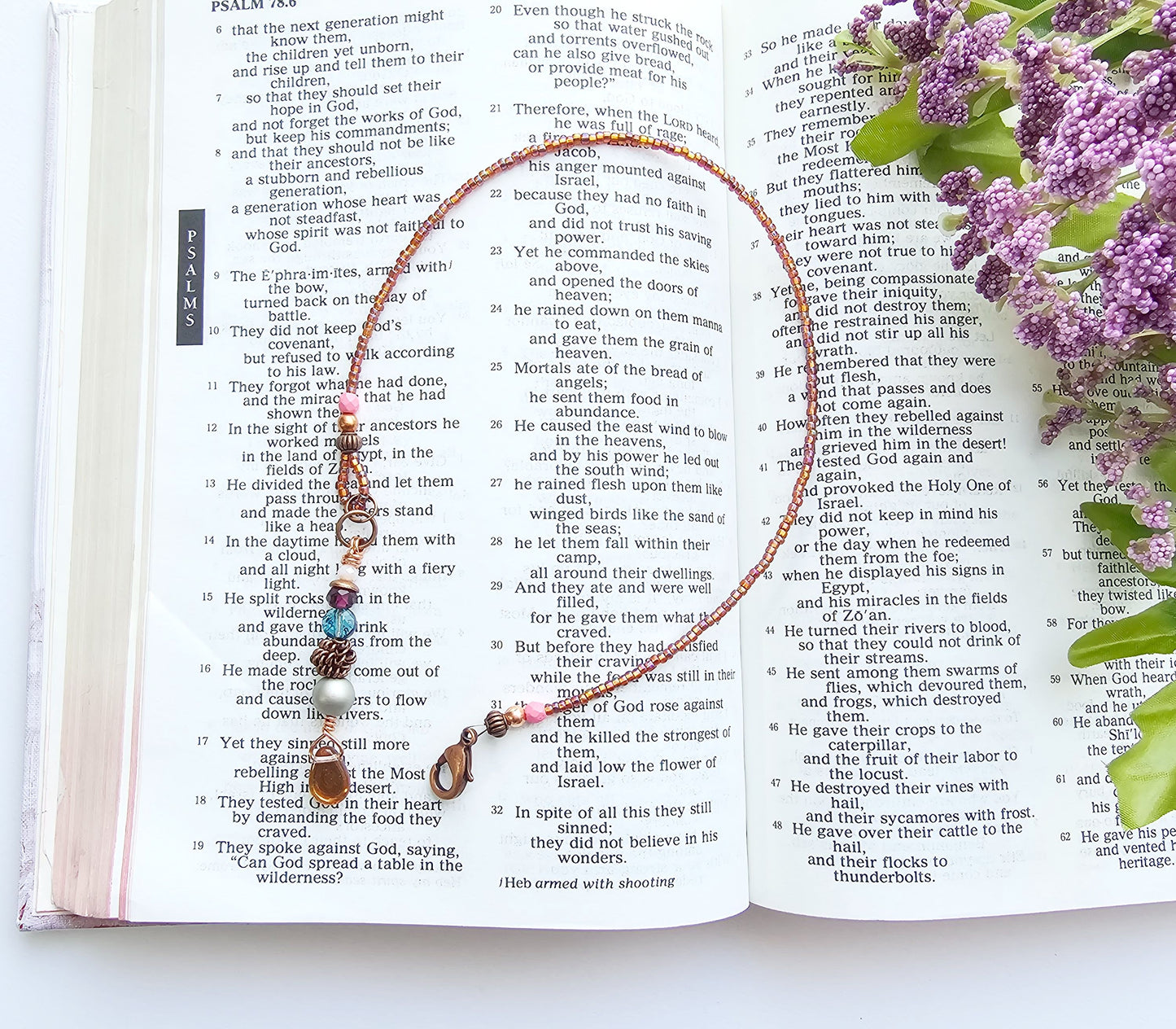 I Am Worthy Half-Strand Clip-on Beaded Bookmark