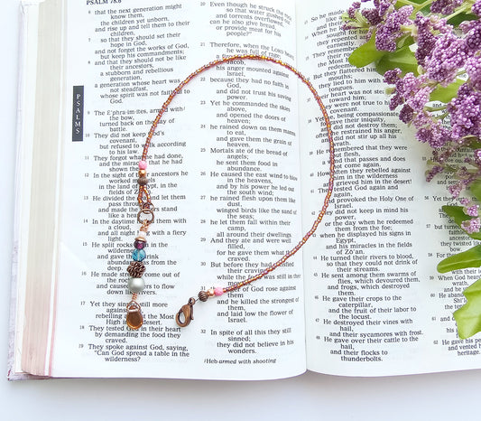 I Am Worthy Half-Strand Clip-on Beaded Bookmark