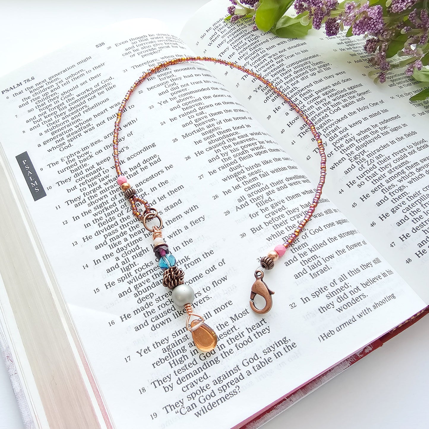 I Am Worthy Half-Strand Clip-on Beaded Bookmark
