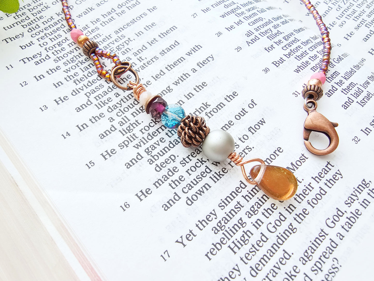 I Am Worthy Half-Strand Clip-on Beaded Bookmark