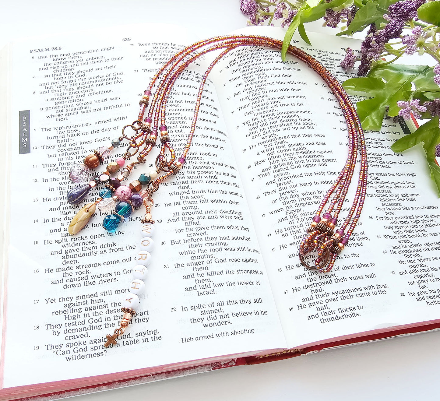I Am Worthy 5-Strand Beaded Bible Bookmark