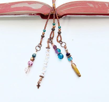 I Am Worthy 3-Strand Beaded Bible Bookmark
