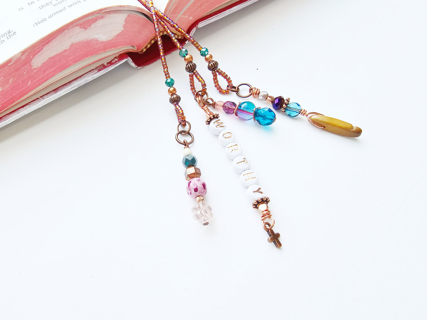 I Am Worthy 3-Strand Beaded Bible Bookmark