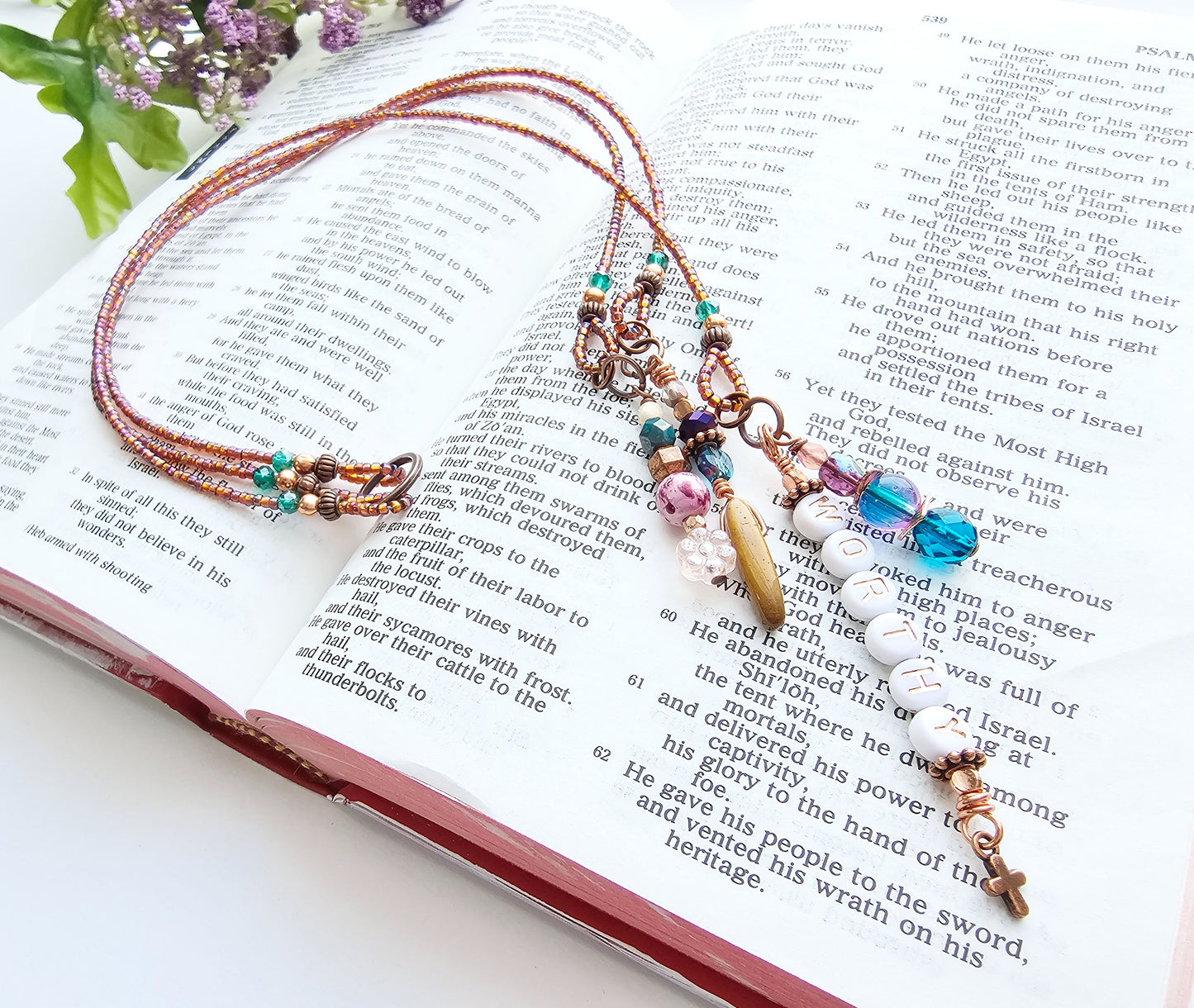 I Am Worthy 3-Strand Beaded Bible Bookmark