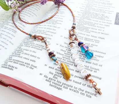 I Am Worthy Single Strand Beaded Bible Bookmark