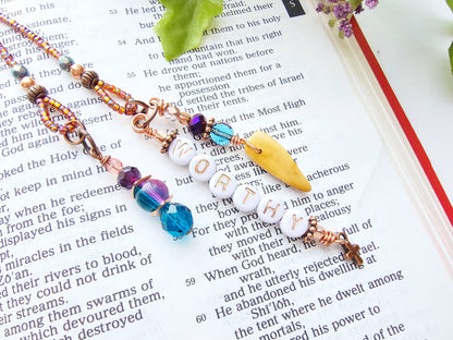 I Am Worthy 2-Strand Beaded Bible Bookmark