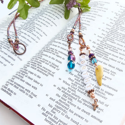 I Am Worthy 2-Strand Beaded Bible Bookmark