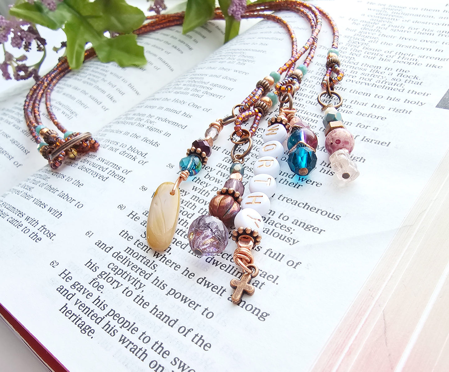 I Am Worthy 4-strand Beaded Bible Bookmark