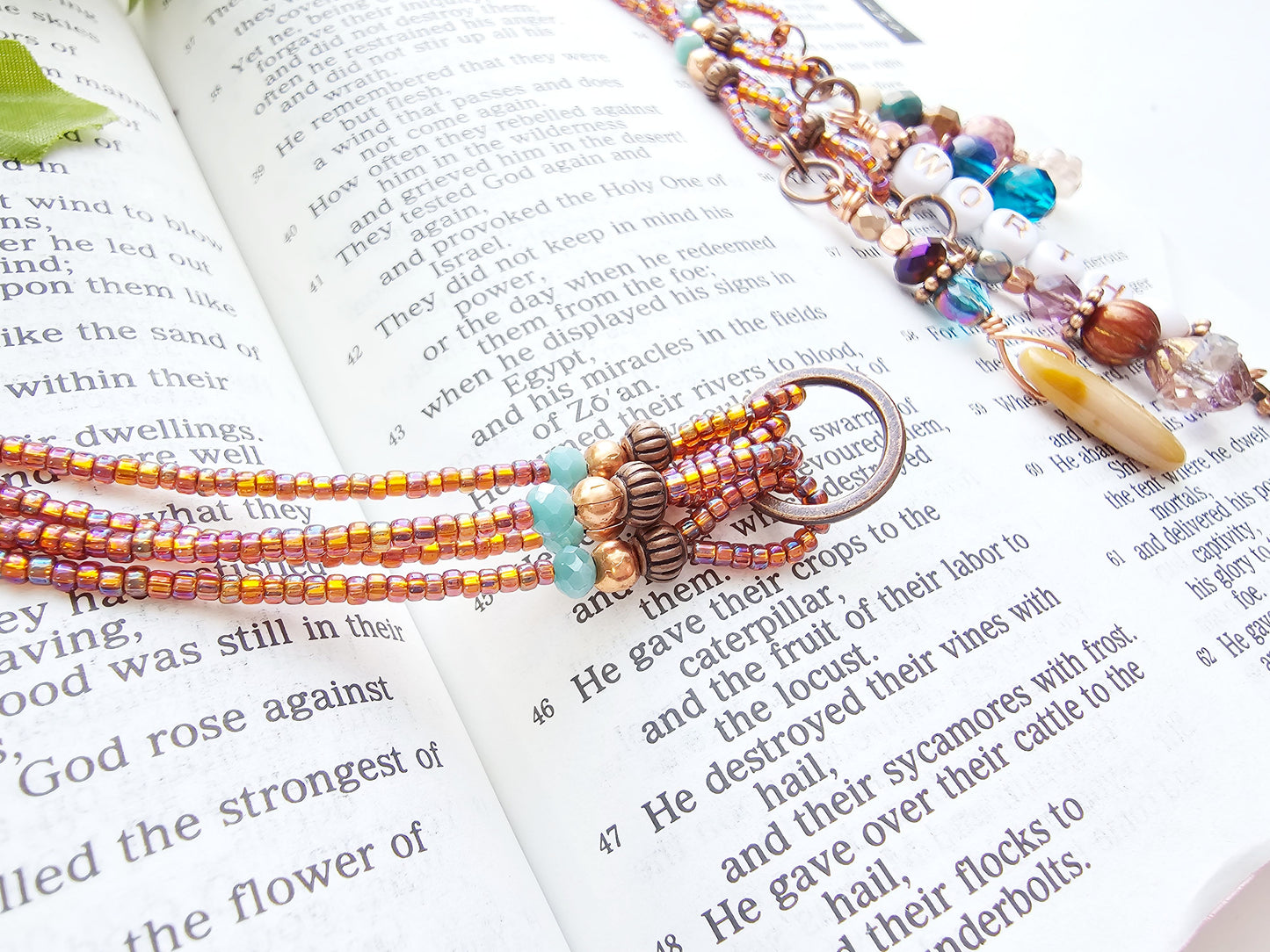 I Am Worthy 4-strand Beaded Bible Bookmark